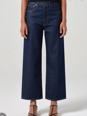 Agolde Deep Indigo High-Rise Straight Leg Jeans